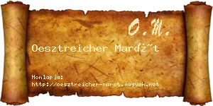 Oesztreicher Marót névjegykártya